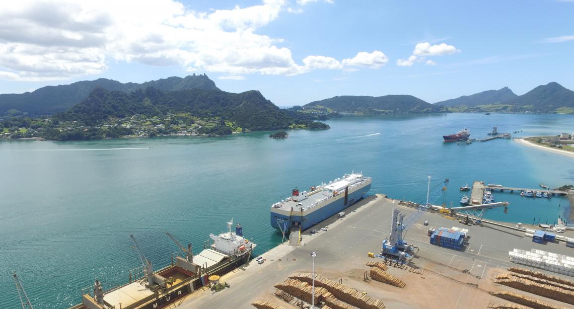 Car and truck carrier ties up at Northport Northport